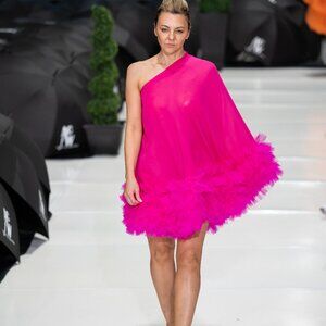 One Should Elegant Fuchsia Flair Mini Dress